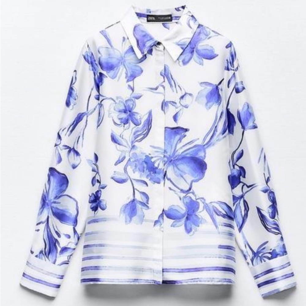 NWT ZARA FLORAL PRINT BLOUSE